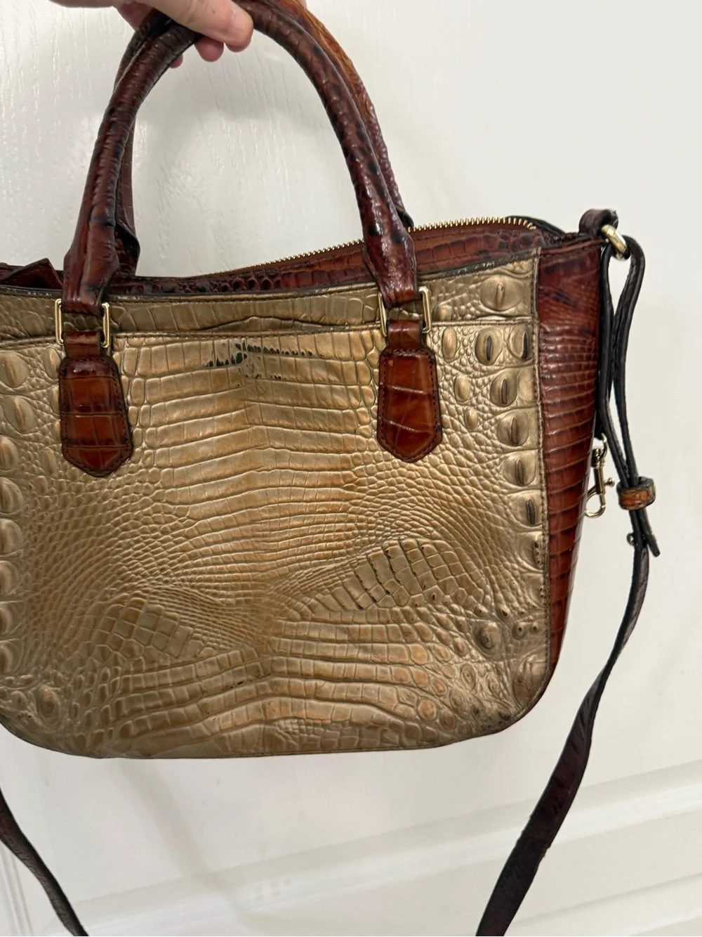 BRAHMIN Medium Lena Rose Gold Provence Handbag